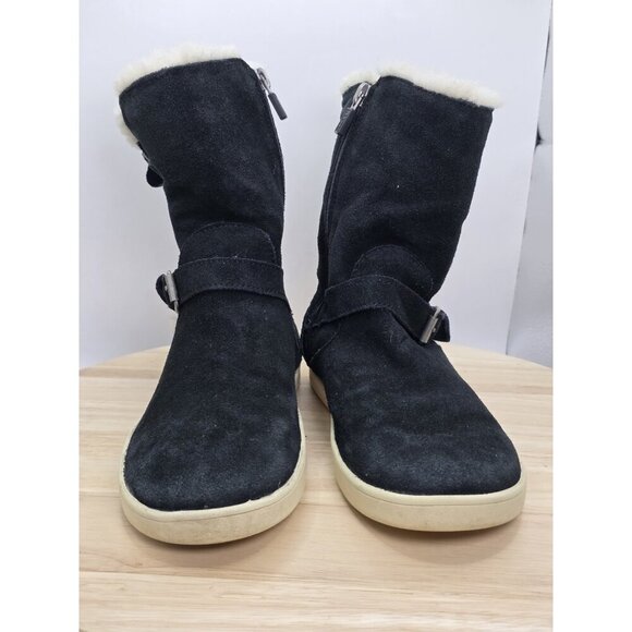 Ugg - Barley Boot - Kids - Size 4 - Suede - black - Shearling Inner Lining - Picture 2 of 9